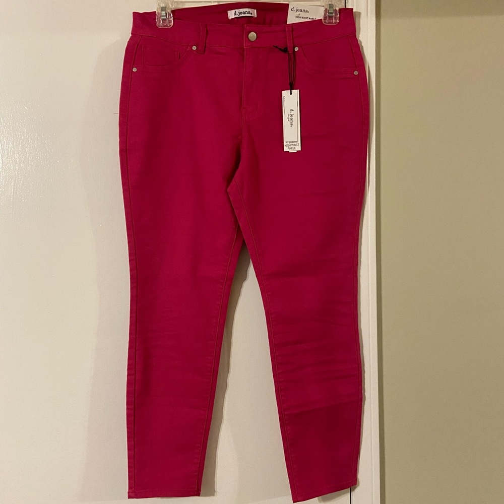 d. jeans High waist, ankle length, hot pink, skinny pants